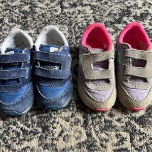 2 Pairs Saucony Jazz Hook and Loop - Navy Size 6.5 Periwinkle Size 7